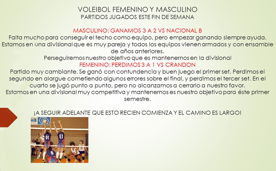 VOLEIBOL FEMENINO Y MASCULINO